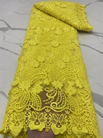 yellow african lace fabric 2021 high quality lace nigerian sequin lace fabric french milk silk fabric for wedding dress 4693b