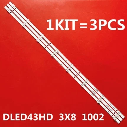 

3pcs/set 8LED Backlight For 46D6 XC-1942 light strip 43D9W DLED43HD 3X8 1002 LED TV light strip
