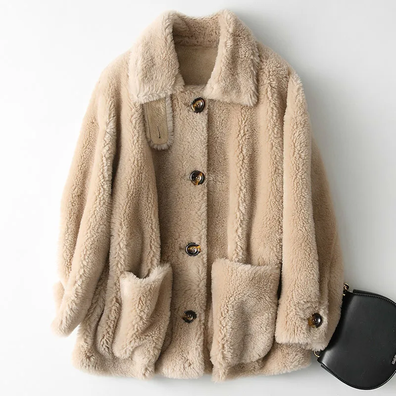 

Genuine Coat Female Women Clothes 2020 New Real Wool Fur Coats Casual Elegant Warm Vintage Winter Jacket 18213LW436