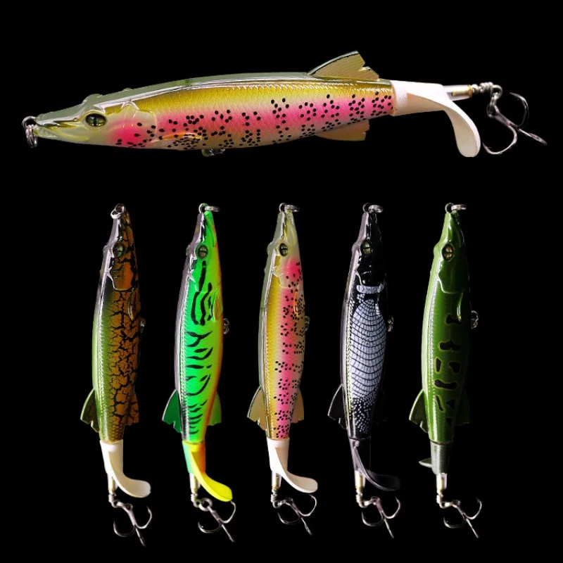 

New Lures 5Pcs 13cm/16g Hard Bait Propeller Tractor Wave Climbing Floating Pencil Fishing Lure Artificial Bait For Fishing