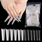 Супердлинные накладные ногти для французского маникюра размером 504 см, искусственные балерины, прозрачныенатуральныенакладные ногти, накладные ногти, инструменты для маникюра