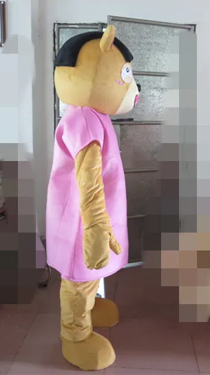 

Yellow Teddy Bear PinkMascot Costume Suits Cosplay Party Game Dress Outfits Clothing Promotion Carnival Halloween Adults