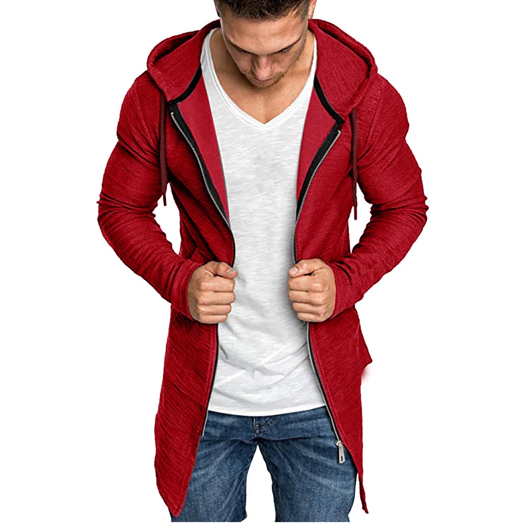 Мужская осенняя куртка SAGACE повседневная облегающая однотонная с капюшоном