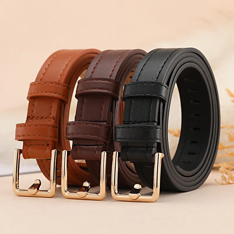 

Ремень из натуральной кожи Женский, регулируемый Повседневный Пояс, универсальный, дизайнерский брендовый