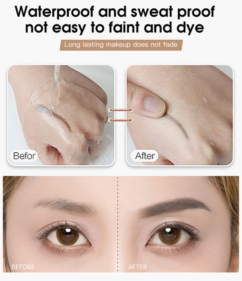 Тени для век макияжа 3 цвета водостойкая пудра бровей тени палитра +