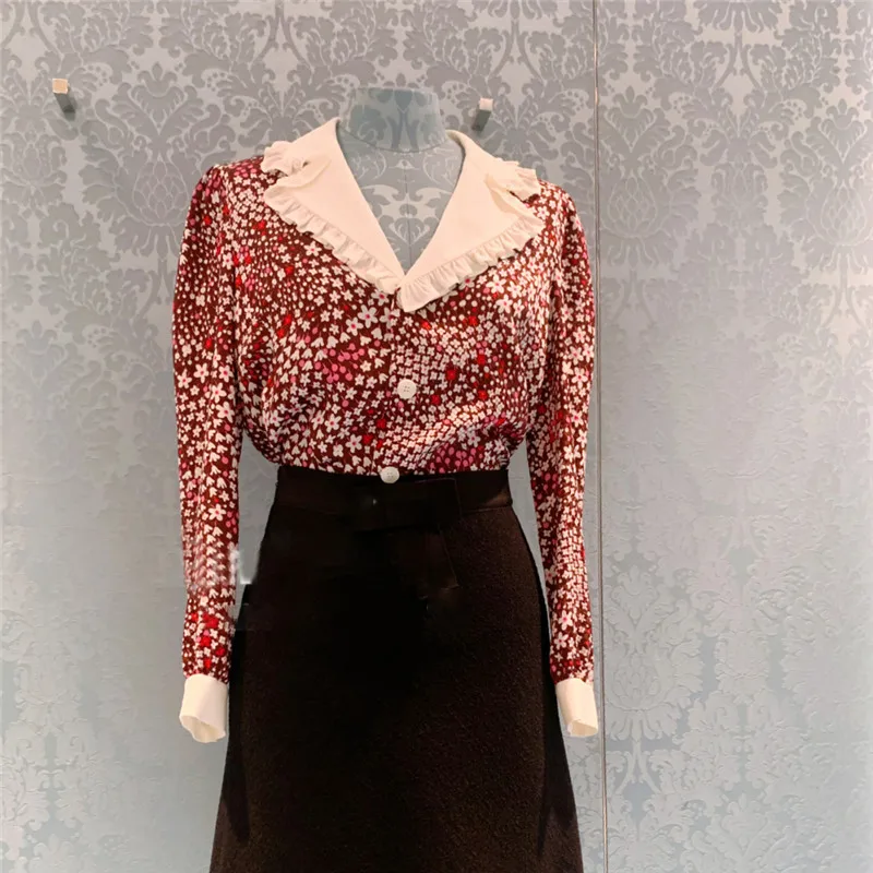 Сезон весна-лето Новинка Женские пальто с длинными рукавами и цветочным узором