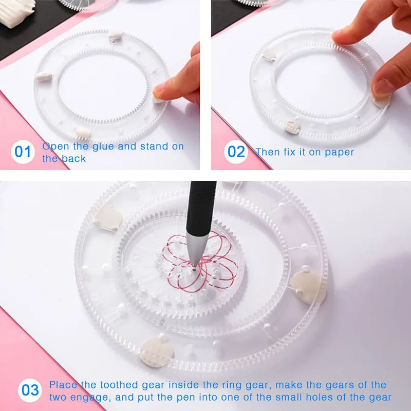 

Ruler Set Hand Copy Newspaper Template Hollow Ruler Tool Scratch Drawing Paper Multi-function Flower Curve