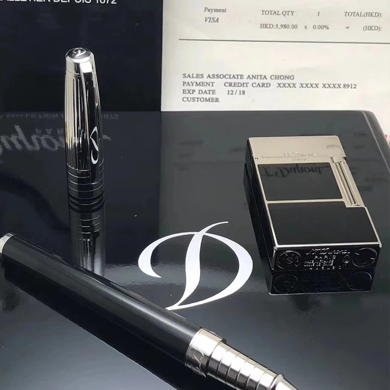 

100% New vintage dupont bright sound gas lighter windproof copper body for cigarette