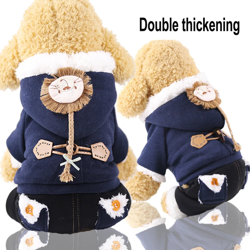 Новая модная зимняя куртка для собак утепленная теплая одежда Комбинезоны