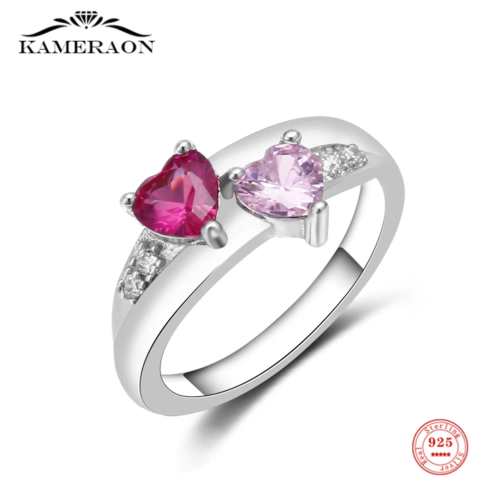 

925 Sterling Silver Rings Love Heart Zircon Luxury Ring for Women Exquisite Sweet Engagement Ring Fine Jewelry