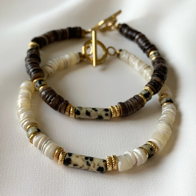 

2022 New Exquisite All-match White Shell Beaded Bracelet For Man Women Classic Trendy Natural Stone Bangle OT buckle Charm Jewel