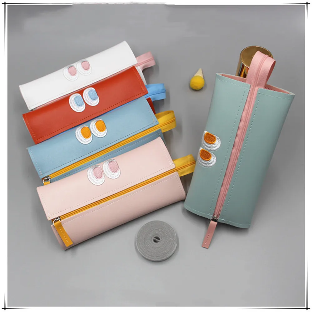 

2021 New Large Capacity Pencil Cases Creative Ins Simple Kawaii Small Monster Pencil Bag For Students Kids Stationery Supplies