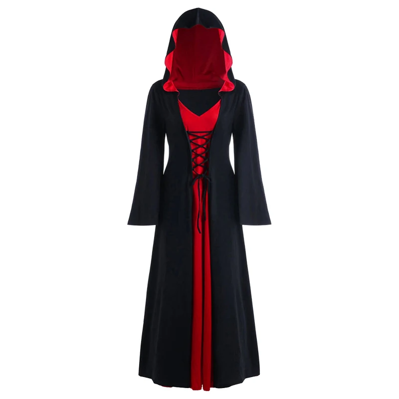 Платье с капюшоном для косплея винтажный бандажный костюм вампира в