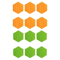 12pcs hexagon acoustic panels sound proof padding for wall decoration and acoustic treatment orange green