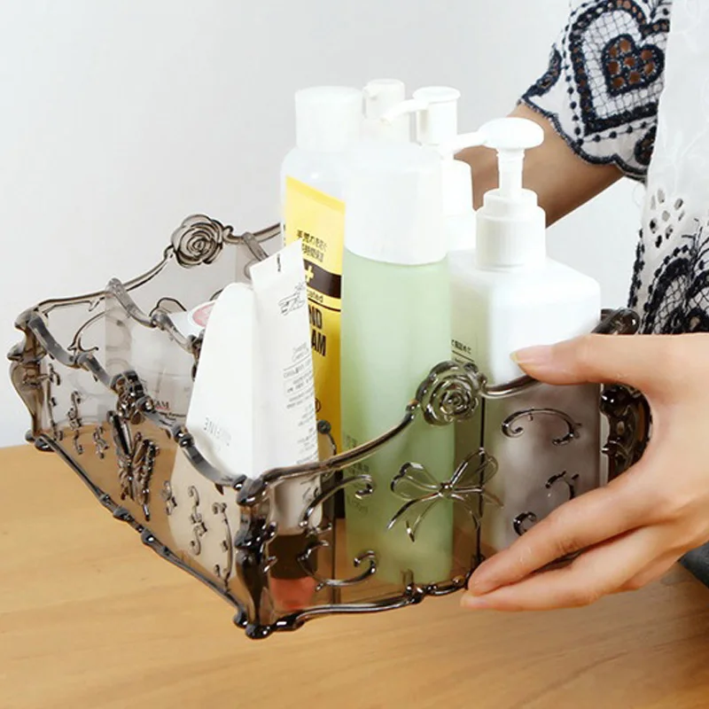 Прозрачный органайзер для косметики пластиковая коробка хранения искусственный