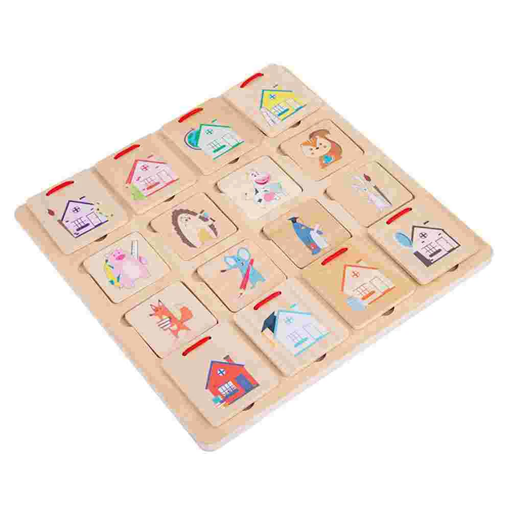 

1 Набор деревянных пазлов, Развивающие детские когнитивные игры