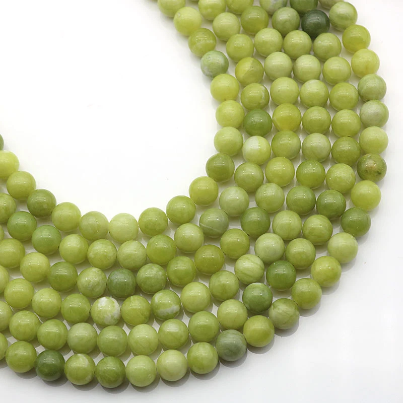 Лидер продаж круглые бусины из натурального камня горчичного цвета