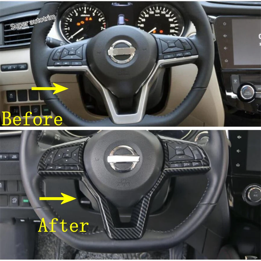 

Lapetus Steering Wheel Button Decoration Cover Trim For Altima Teana 2019 2020 Accessories Interior ABS Red / Carbon Fiber Look