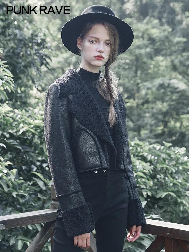 Женская куртка-кардиган в стиле панк черная приталенная куртка с отложным