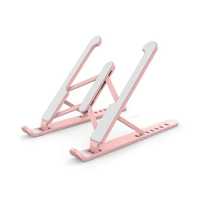 

NEW-Portable Laptop Riser, Laptop Stand for Desk, 6 Angles Adjustable Ergonomic Holder for 10-15.6Inch Computer (Pink)