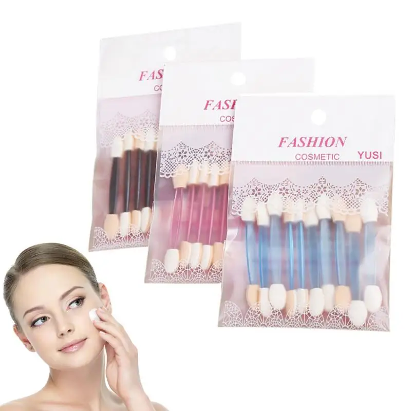 

10PCS/Pack Double-Head Sponge Eye Shadow Brush High Quality Eyeliner Brush Lip Brush Portable Skin-friendly Beauty Makeup Tools