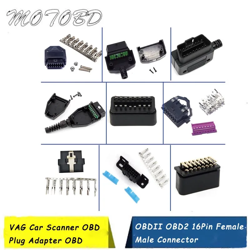 Универсальный OBDII OBD2 16Pin коннектор для VAG Автомобильный сканер OBD Plug адаптер OBD 2 коннектора больше типа