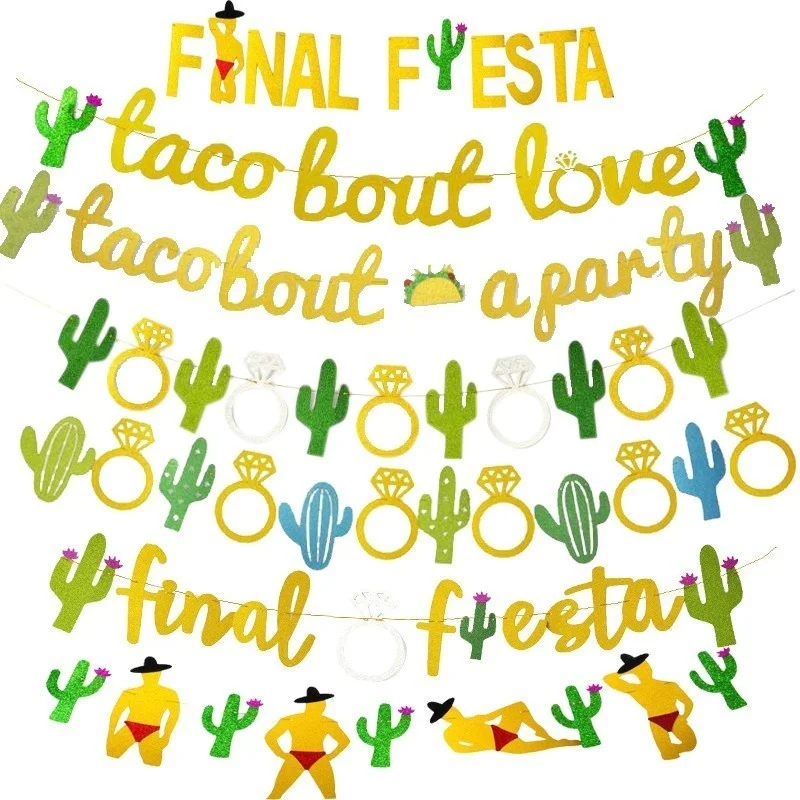 1 комплект мексиканские вечерние баннеры серии Кактус финальная фиеста гирлянды