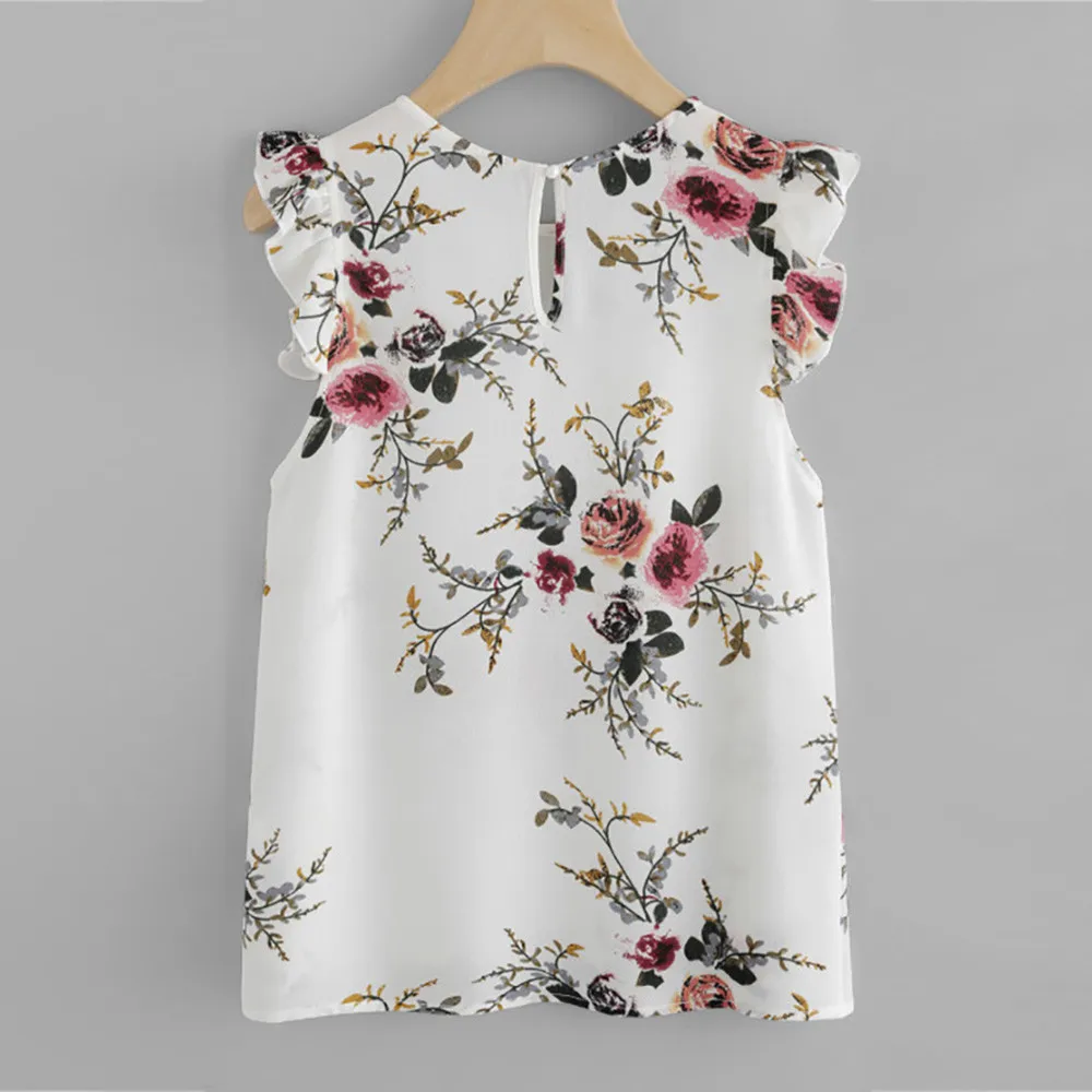Women Tshirt Floral Print Tube Top Sport Butterfly Sleeve Vest Summer Camiseta Mujer Harajuku T Shirt Haut femme | Женская одежда