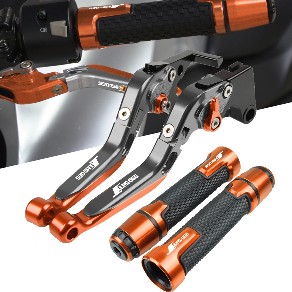 

For 990 SMT 990smt 2009 2010 2011 2012 2013 Motorcycle Accessories CNC Brake Clutch Levers Motorbike Handlebar Grip Ends cap