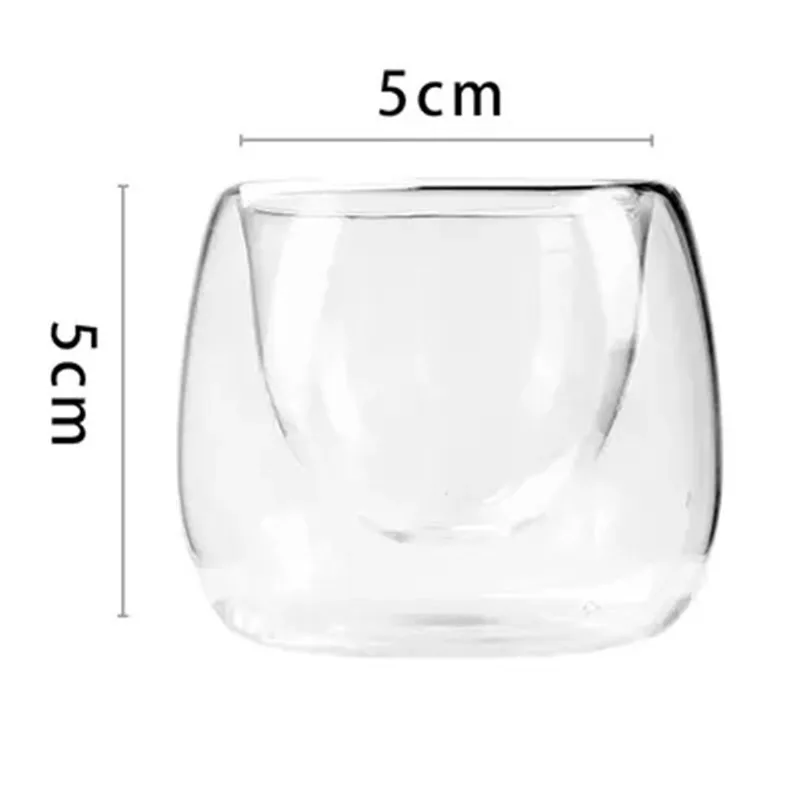 

Double Wall Teacup with Bamboo Tray Set Heat-Resistant Small Tea Coffee Milk Cups Creative Transparent Tumble Office Drinkware