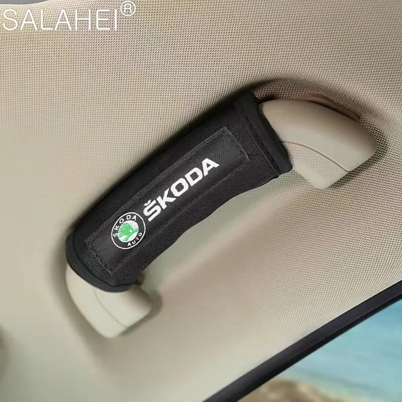 

1/2Pcs Car Door Handle Roof Pull Glove For Skoda Octavia Fabia Rapid Yeti Superb Octavia A5a 7 2 Auto Interior Protection Cover