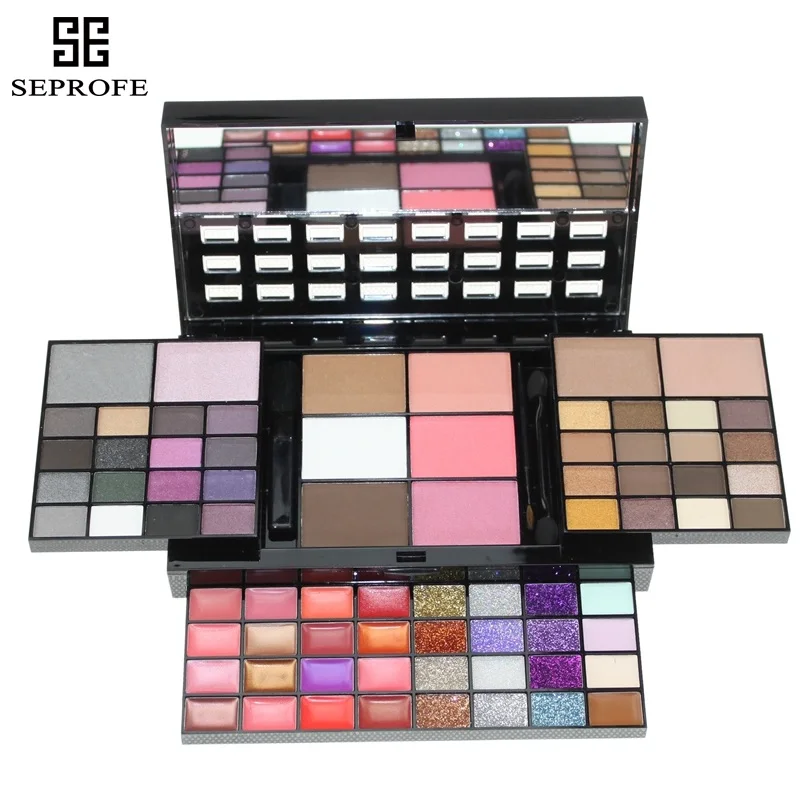 74 цвета природы тени для век Pallete Setes 36 тени для век+ 28 блеск для губ+ 6 румян+ 4 консилера набор для макияжа Косметика легко наносится