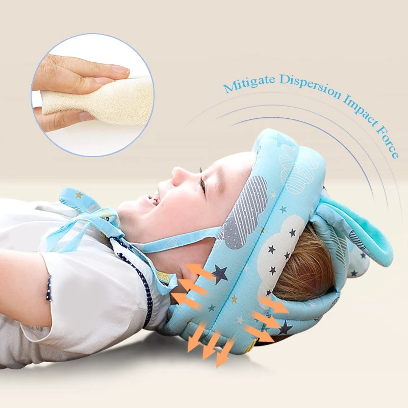 Gorro de seguridad antica&iacute;da para ni&ntilde;os, reposacabezas, suave, para aprender a caminar-2