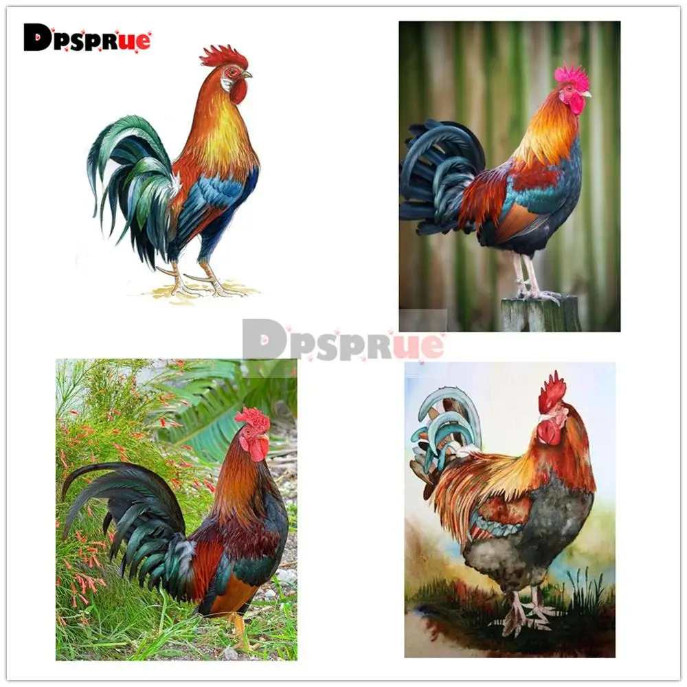 Dpsprue полный квадрат/круглая дрель 5D DIY Алмазная Картина Набор &quotЖивотное петух&quot