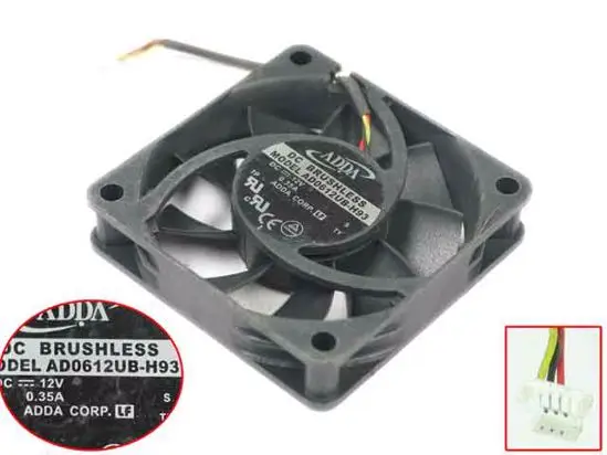 Охлаждающий вентилятор для сервера ADDA AD0612UB-H93 S 9T DC 12V 0.35A 60x60x15 мм