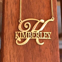 special style name necklaces pendants personalized customized jewelry big first letters nameplate choker necklace for friend