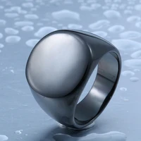 new hot selling fashion simple full glossy gun black round solid rings for men party jewelry whole sale