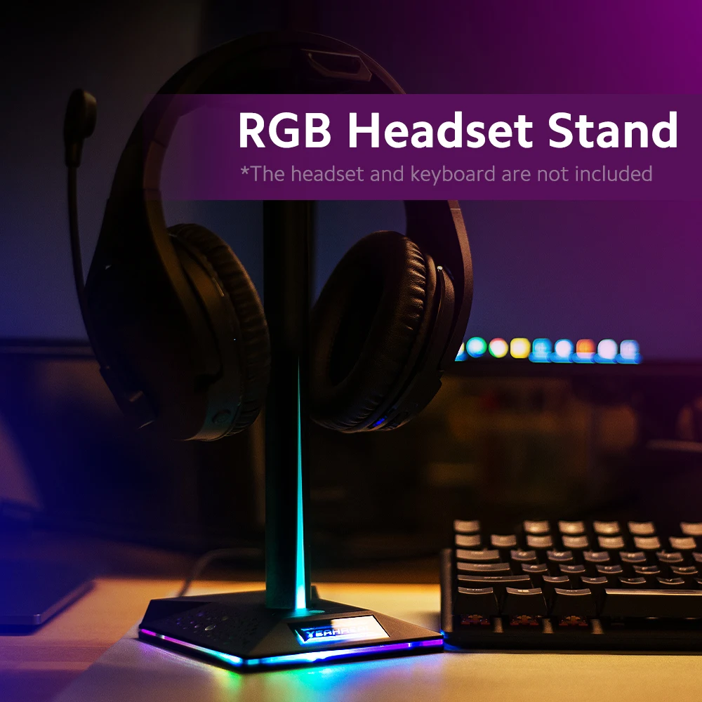 RGB Head-mounted Headset Bracket Detachable Holder with 9 Kinds of Lighting Modes 2 USB2.0 Expansion Ports | Электроника