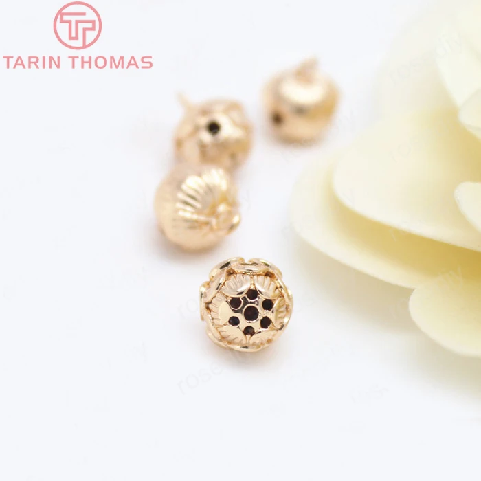 

6PCS 9.6x11.6MM 24K Champagne Gold Color Plated Brass 3 holes Lotus Charms High Quality Diy Jewelry Accessories