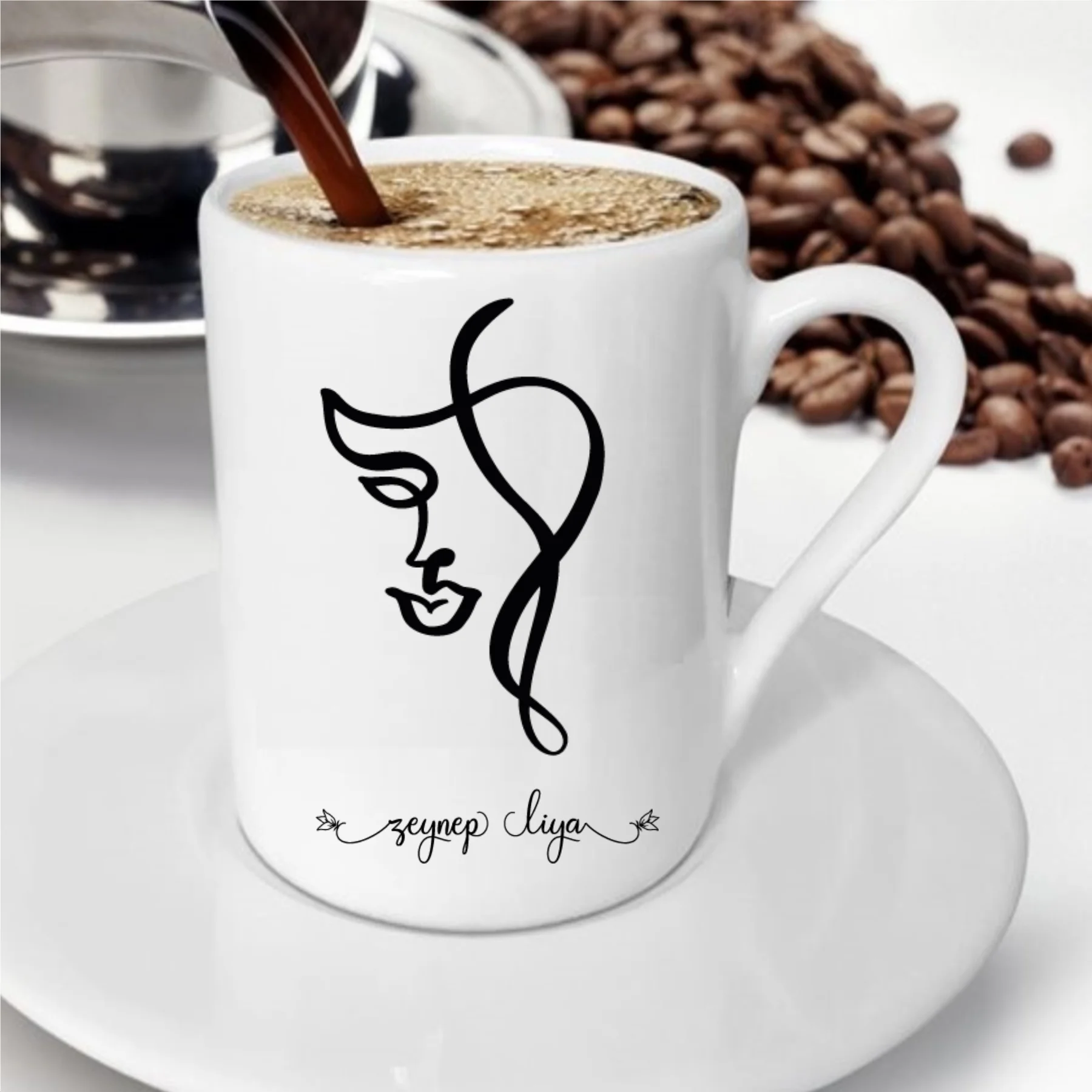

Personalized Special Charcoal Abstract Face Coffee cup-11