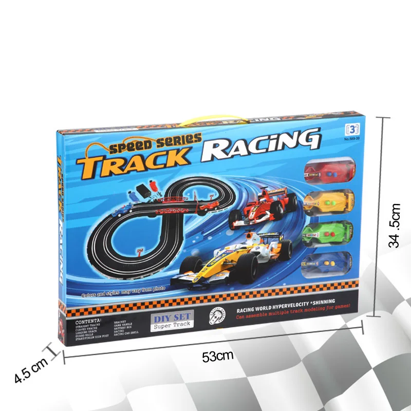 Electric Autorama Racing Track Railway Toys Suit High-speed Circuit Voiture Double Rail Car Slot Hand-cranked Toy For Boy | Игрушки и