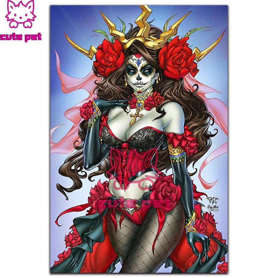 Алмазная живопись сделай сам Набор для вышивки крестиком макияж с изображением