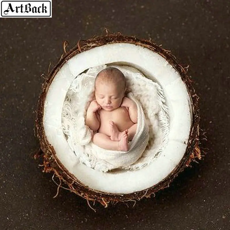 Полный квадратный детский 5d алмазная картина diy кокосовые фрукты Ангел значок