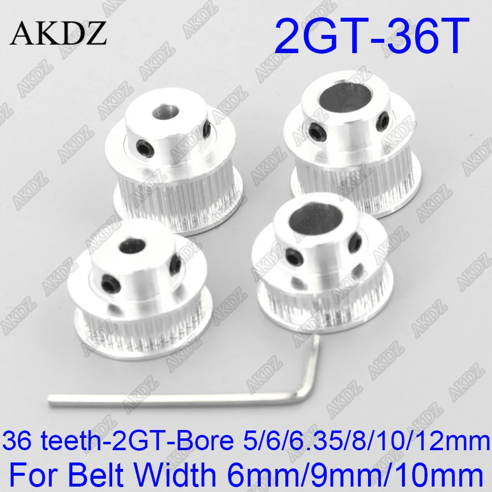 

36 teeth 2GT Timing Pulley Bore 5/6/6.35/8/10/12mm for GT2 Open Synchronous belt width 6mm/10mm small backlash 36Teeth 36T