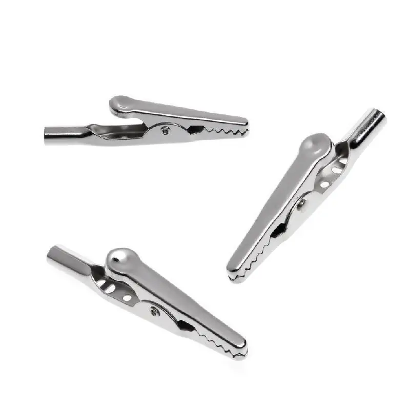 

100 Pcs Electric Test Crocodile Alligator Clips Clamps Silver Tone 50MM
