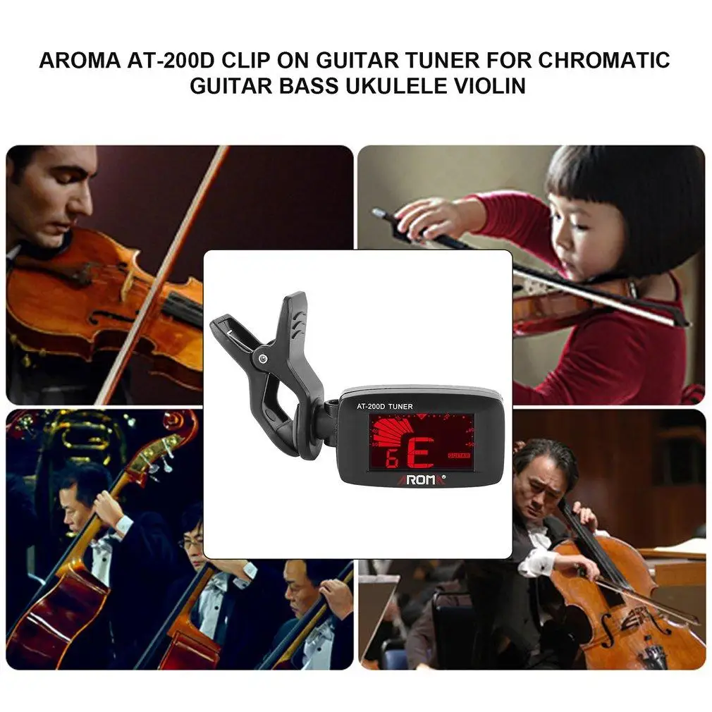Арома AT 200D зажим для гитары тюнер хроматической бас Гавайские укулеле скрипки LN| |