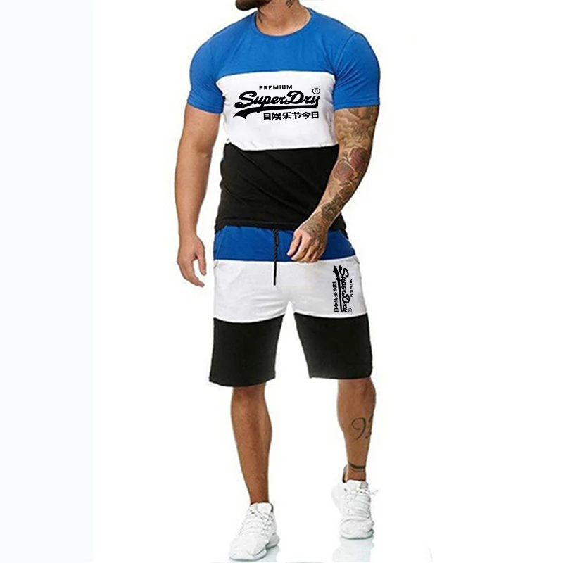 Костюм спортивный Мужской Быстросохнущий из 2 предметов футболка с коротким