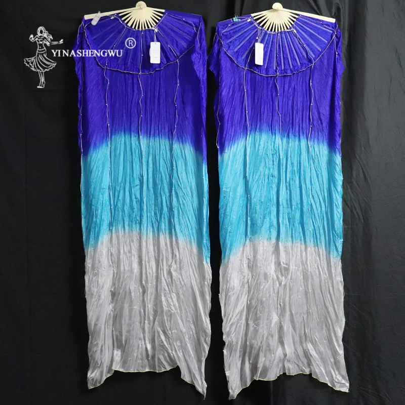 Женский Шелковый веер для танца живота 1 пара СИД фата выступлений реквизит на