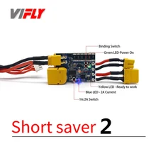 VIFLY ShortSaver 2 Smart Smoke Stopper Power Button Switch Electronic Fuse To Prevent Short-Circuit Over-Current 2-6S XT30 TX60