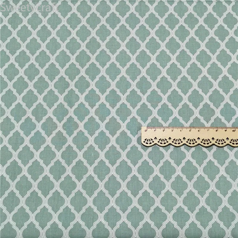 Хлопчатобумажная саржевая ткань с принтом в сеточку 160x50 см Постельное белье